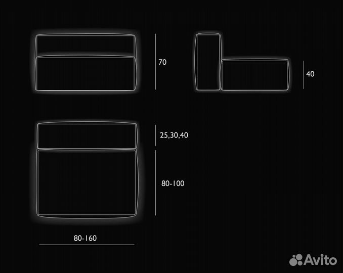 Диван прямои 4400х1700 мм