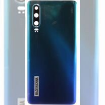 Задняя крышка для Huawei P30 Синяя (Со стеклом кам