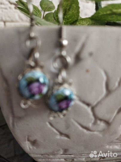 Cерьги финифть