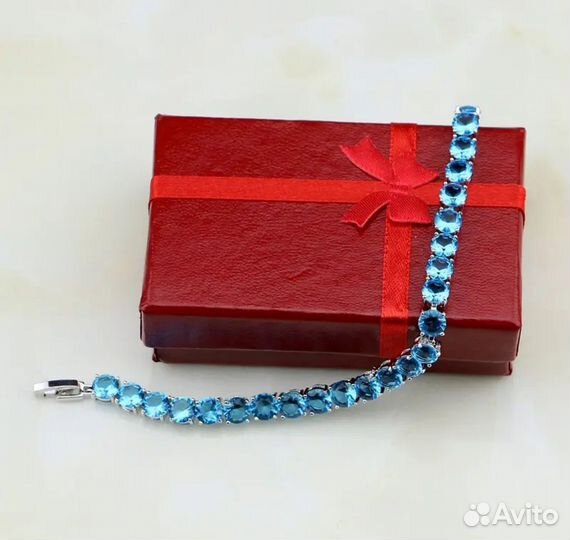 Серебряный браслет Голубой Лондон Топаз