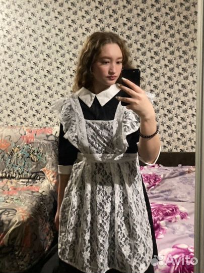 Школьная форма для выпускного (платье с фартуком)