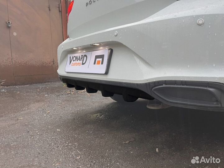 Вставка в задний бампер в виде диффузора VW Polo 6