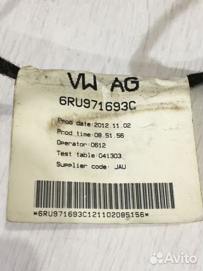 Проводка задней двери volkswagen polo 5 1.6 мт сед