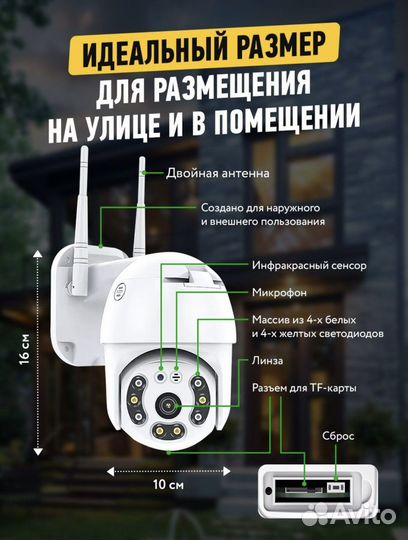 Камера видеонаблюдения wifi поворотная