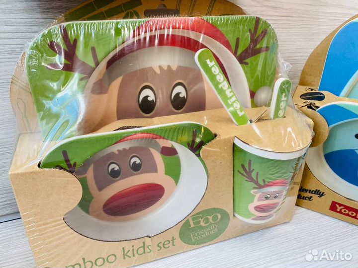 Новая детская посуда из бамбука