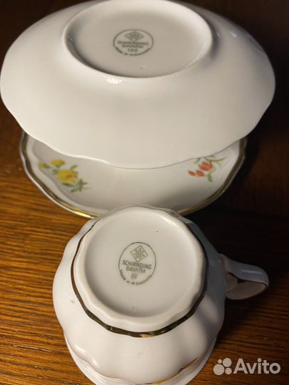 Чашка с блюдцем фарфор