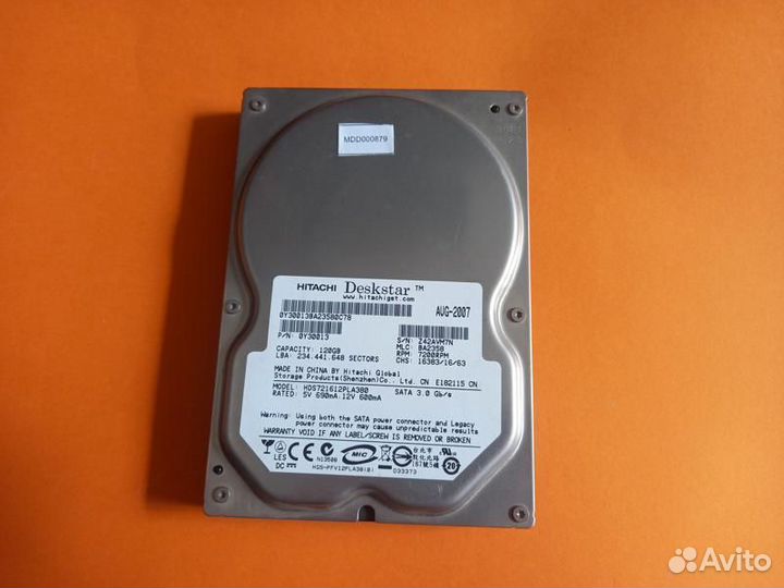 Жесткий диск hitachi 120GB 3.5 размер