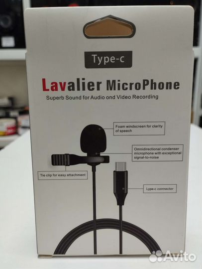 Микрофон петличный Type-C и Jack 3.5 Новые