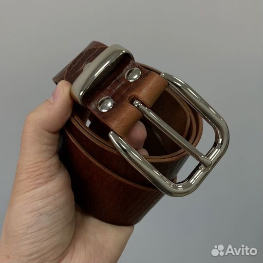 Ремень мужской из кожи джинсовый