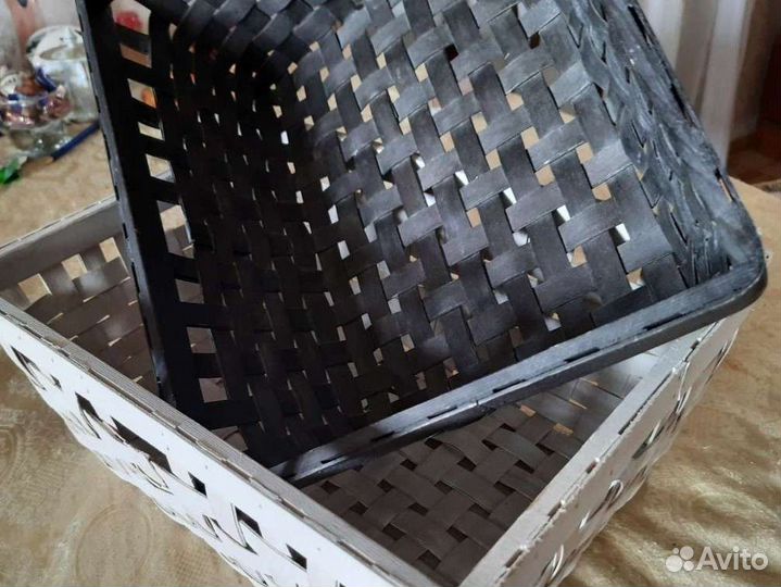 Корзина плетеная IKEA чёрная, knarra 38х29х16