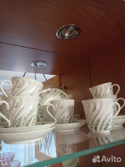 Сервиз/Кофейные/чайные пары СССР. Кост. фарфор лфз