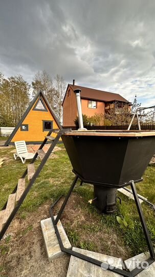 Аренда треугольного дома у моря, банный чан