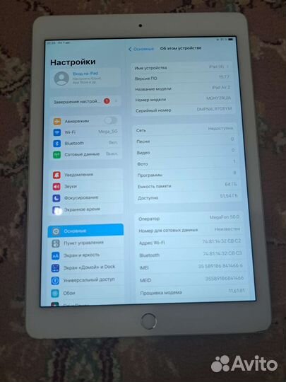 iPad Air 2 64GB LTE Silver