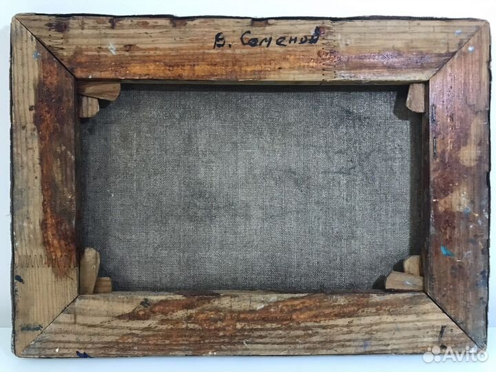 Старинная антикварная картина масло холст