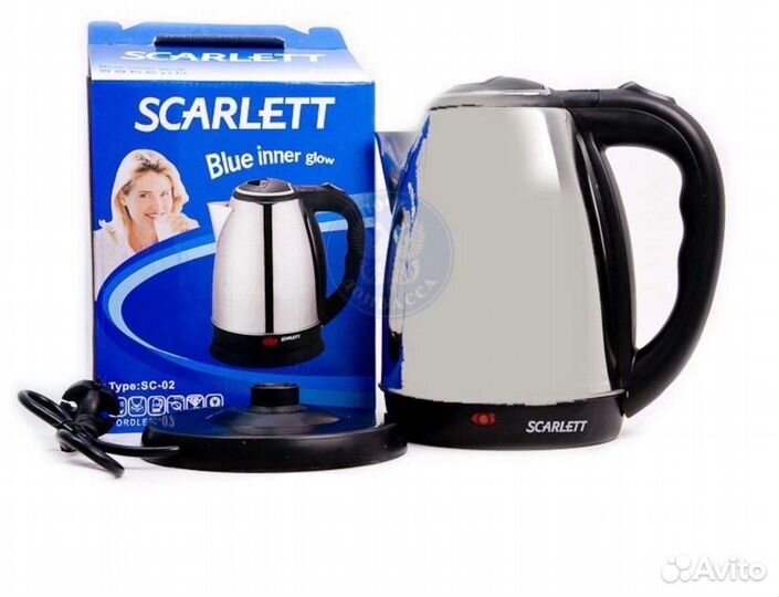 Чайник электрический новый Scarlett 2.2л для воды