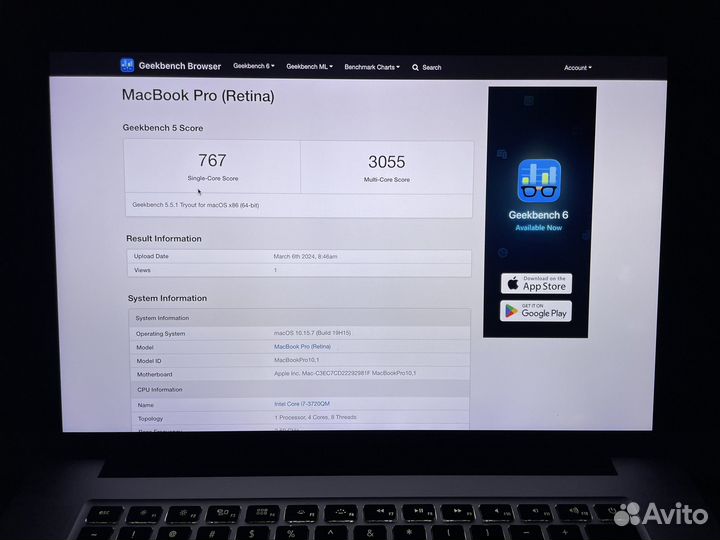 Macbook Pro 15 retina i7/16/512Gb 2012