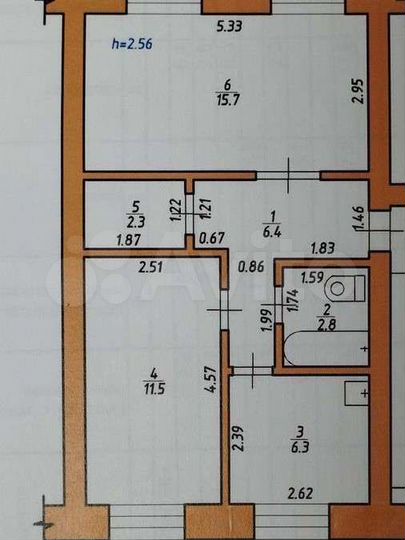 2-к. квартира, 45 м², 1/3 эт.