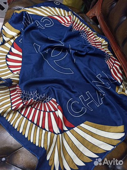 Платок chanel twill silk ручной подгиб италия
