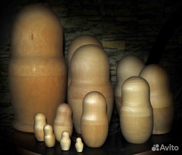 Матрешки деревянные под роспись, декорирование