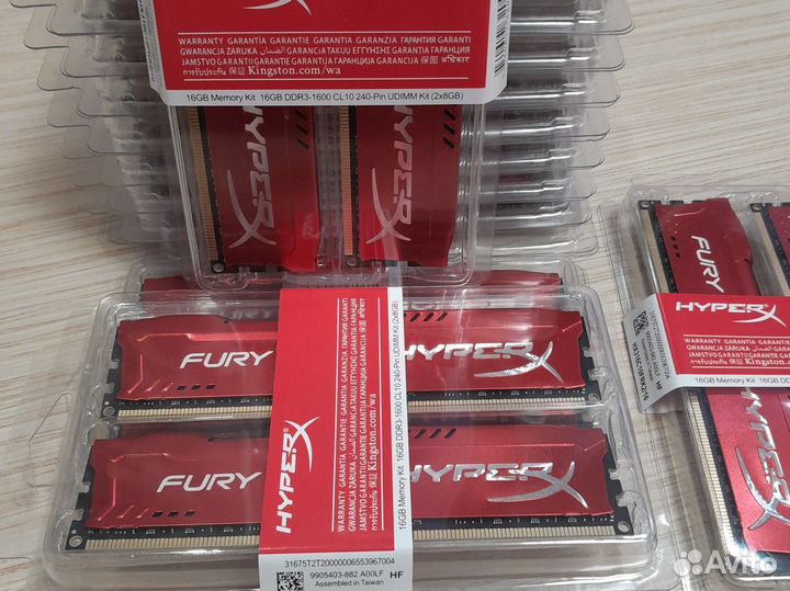 Ddr3 2x8Gb (16gb) 1600 новая Kingston fury HyperX