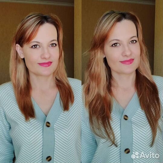 Натуральные волосы на заколках