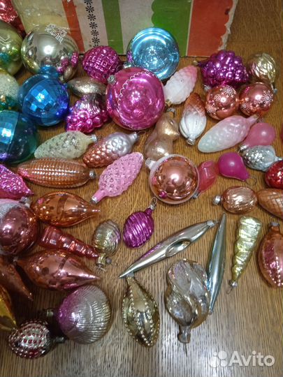Елочные игрушки 123+стеклярусы СССР