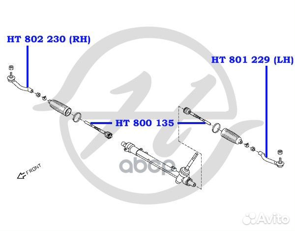 Наконечник рул.тяги прав. ht802230 Hanse