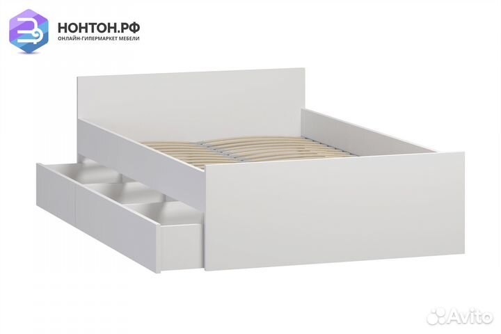 Кровать односпальная Орион белая с ящиками