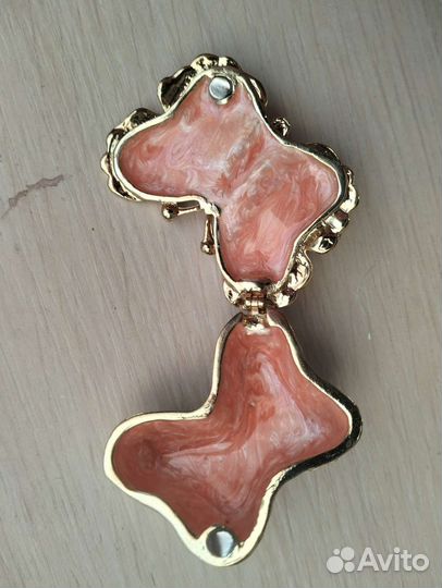 Винтажная шкатулка Бабочка металл, стразы