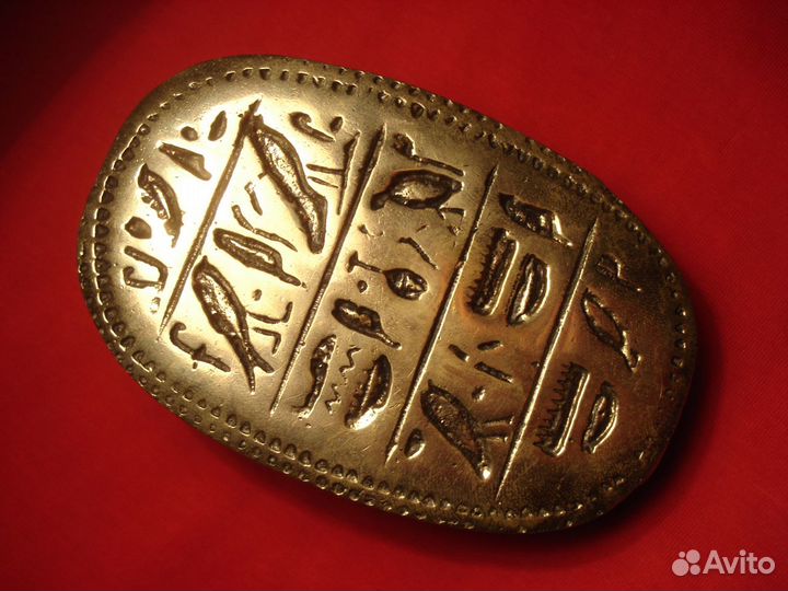Золотой Жук Скарабей Хепри Чеканка Арабский Антик