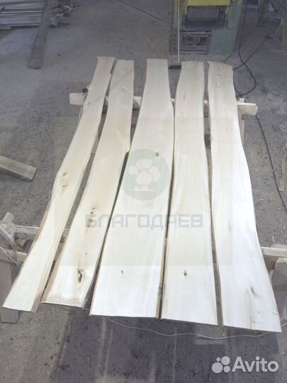 Необрезная доска липа 50 мм термо