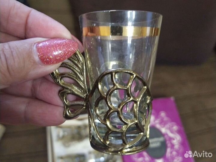 Набор стопок в подстаканниках