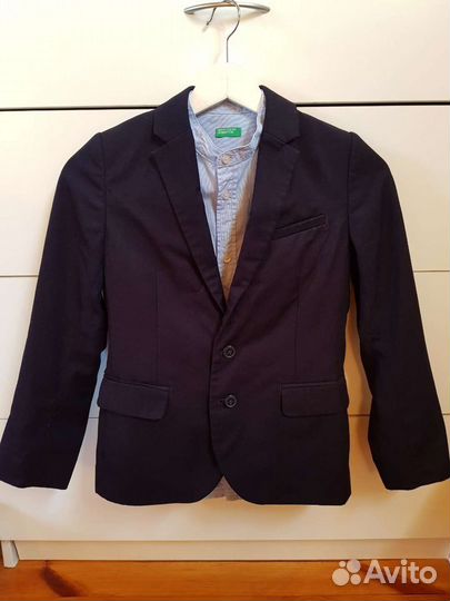 Пиджак H&M и рубашка Benetton р. 140 см
