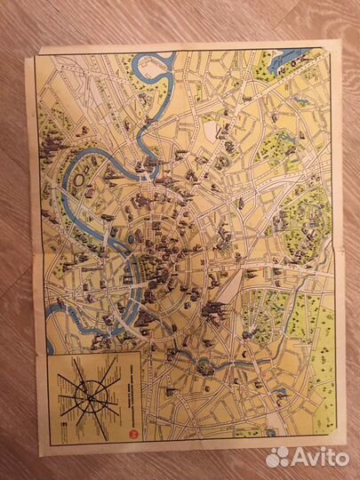 Карта метро и Москвы 1974 г