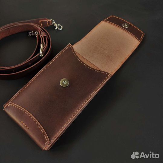Сумка-чехол для смартфона из натуральной кожи