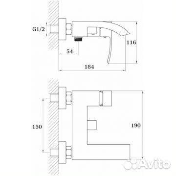 Смеситель Ganzer Leon для ванны хром GZ44032 25032