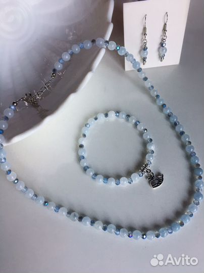Комплект украшений из натуральных камней