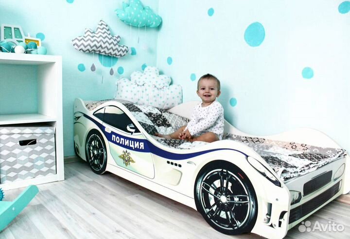 Детская кровать машина «Полиция»