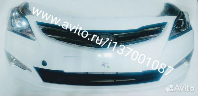 Передний бампер на Hyundai Solaris
