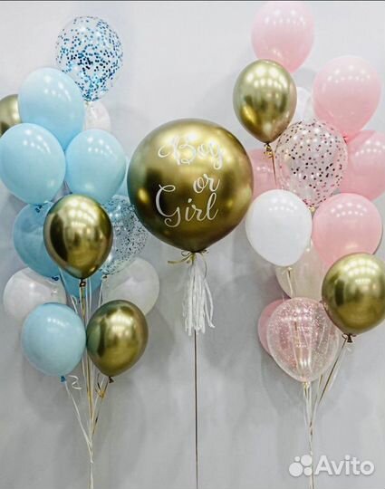 Воздушные Гелиевые шары Гендер пати пол ребенка