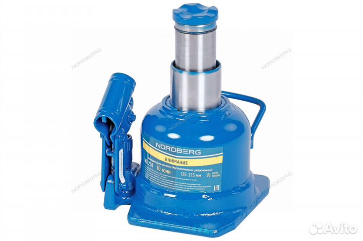 Домкрат бутылочный двухштоковый, укороченный 10 т