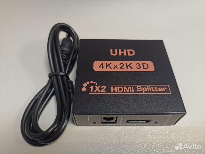 Разветвитель splitter hdmi на 2 hdmi активный