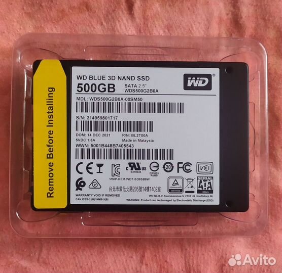 WD blue 500GB 3D nand. Новый в упаковке