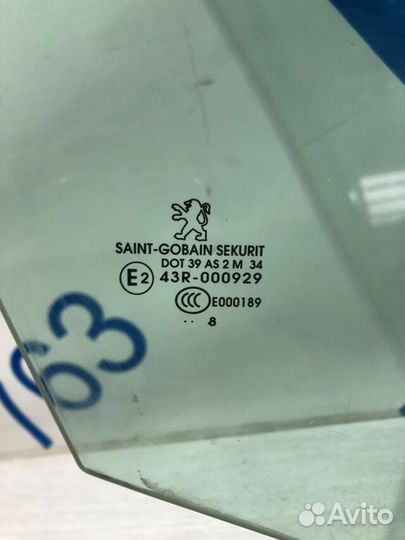 Стекло двери перед прав peugeot 308 1.6 ат хетчбек