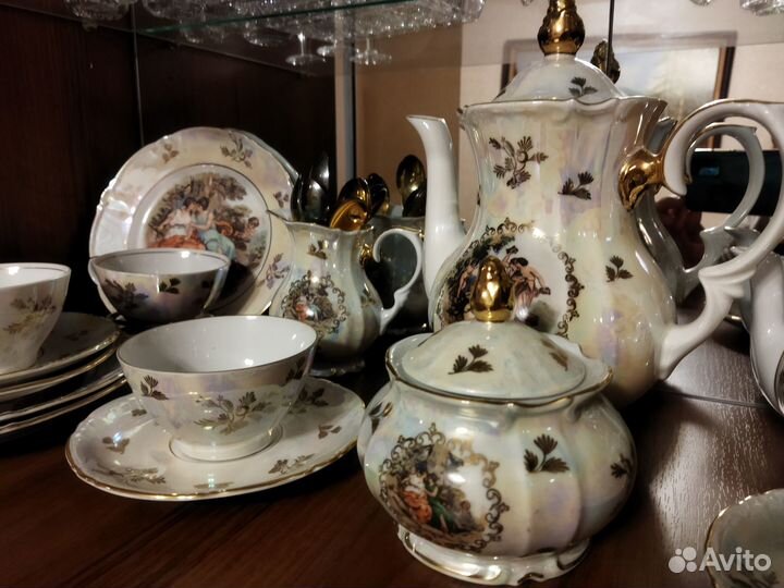 Чайно-кофейный сервиз Мадонна ГДР фарфор 12 персон