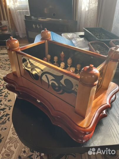 Шахматы нарды шашки 3 в 1 ручной работы