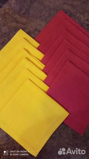 Салфетки льняные, новые, 12 штук