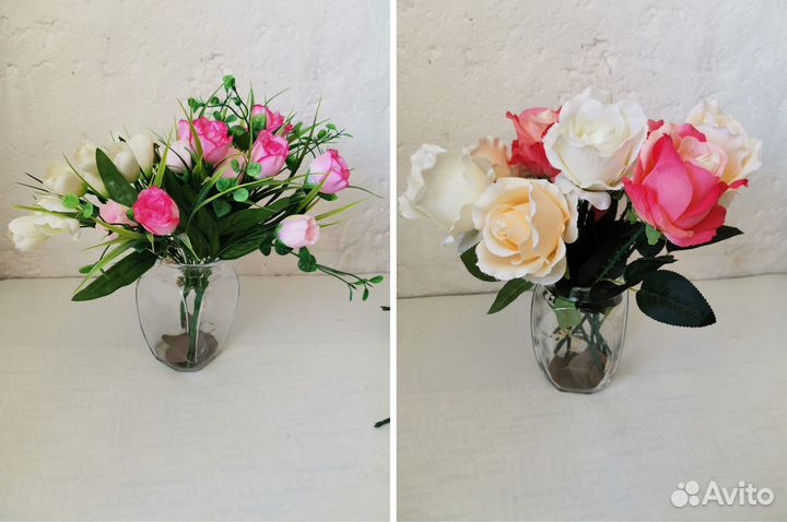 Искусственные цветы розы тюльпаны, от