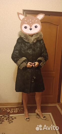 Шуба из нутрии с песцом