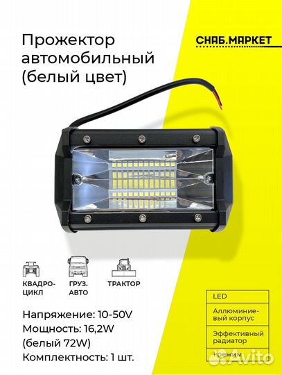 Светодиодная фара прожектор 12/24V